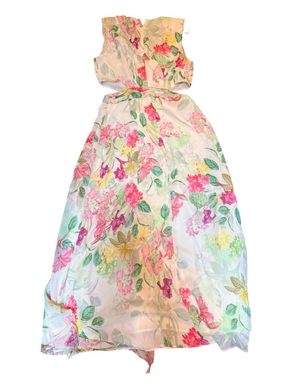 Zara Floral Side Cutout Maxi Dress | Size Small | Romantic Cottagecore  Dress - Picture 7 of 15